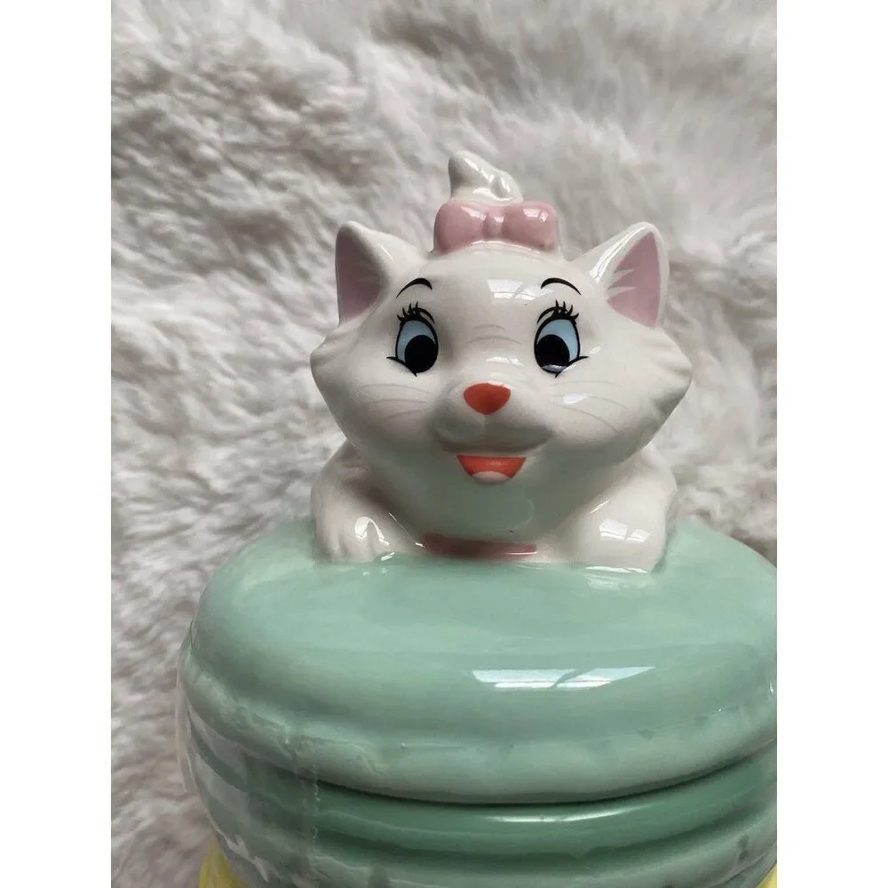 Disney Aristocats Marie Cat Macaroon Ceramic Cookie‎ Jar Canister NEW